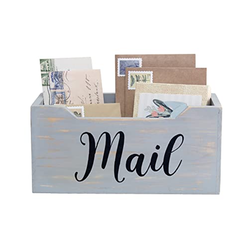 Elegant Designs Briefkasten aus Holz für Tischdekoration, grau/schwarz