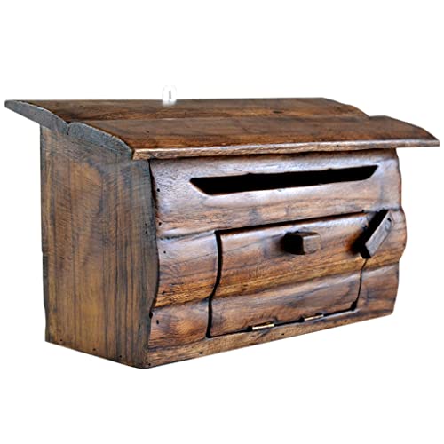 MGCtech Briefkasten Aus Holz, Dekorativer Briefkasten, Post-Briefkasten Zur Wandmontage, Briefeinwurf & Sammelbox, Hängebox Für Zeitungen (Color : Brown)