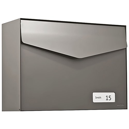 MEFA Briefkasten Letter (113) Beigegrau semi mat Namenschild RAL 7006 Wandbriefkasten