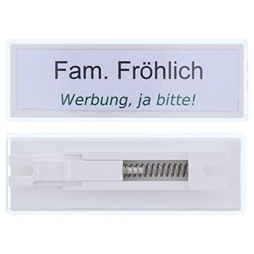 BRILD Briefkastenschild Namensschild Briefkastennamensschild universal in weiß