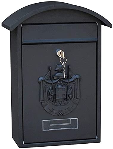 FFVWVGGPAA Postkasten Schlüsselschloss Metall Großer Büro Kommentar F0090027(Color:Black)