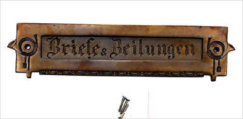 Graf von Gerlitzen Antik Style Jugendstil Briefschlitz Briefklappe Brief Schlitz Klappe Brief Einwurf Briefeinwurf Postklappe TLP 1A