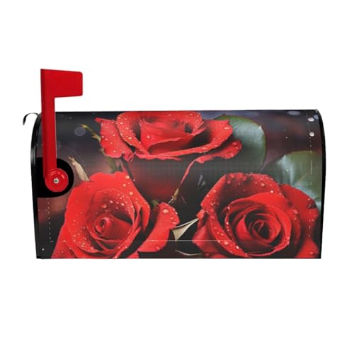 Willkommensbriefkasten-Ab deckung, romantische rote Rosen, magnetische Briefkasten-Abdeckung, dekorative Urlaubs-Briefkasten-Abdec kung für Zuhause, Outdoor, Garten, dekorativ
