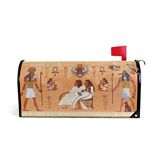 Linomo Magnetischer Briefkasten-Abdeckung, Antikes Ägypten, Briefkasten, Briefkasten, Abdeckung, für Haus, Garten, Hof, Außendekoration, für Übergröße 63,5 x 53,3 cm