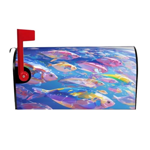 Bunte Fischgruppen-Briefkasten- Abdeckung, Gartendekoration, zwei Größen zur Auswahl
