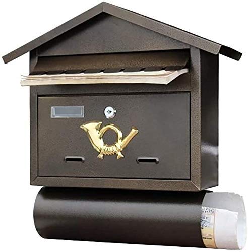 Abschließbarer Briefkasten zur Wandmontage, abschließbarer Briefkasten zur Wandmontage, verzinktes Metall, Vintage-Wohnbriefkasten, robust, wetterfest, Briefkasten, Kommentarbox, Paketbox, Dropbox