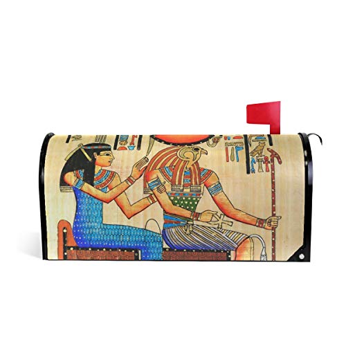 Linomo Magnetischer Briefkasten-Abdeckung, antike ägyptische Briefkasten, Briefkasten-Abdeckung, für Haus, Garten, Hof, Außendekoration, für Übergröße 63,5 x 53,3 cm