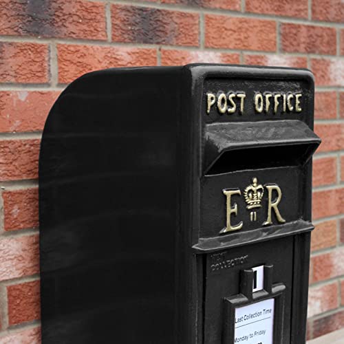 MonsterShop Briefkasten im englischen Stil Postkasten schwarz Wandbriefkasten Standbriefkasten Post Box Gusseisen