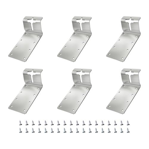 6 Stück robuste T-Pfostenhalterung, 7,6 cm, Edelstahl, vertikale T-Pfosten-Montagehalterun g für die Montage von Schildern, Zaun, Sperrholz, Briefkasten, Vogelhaus-Montage, Gartenarbeit,