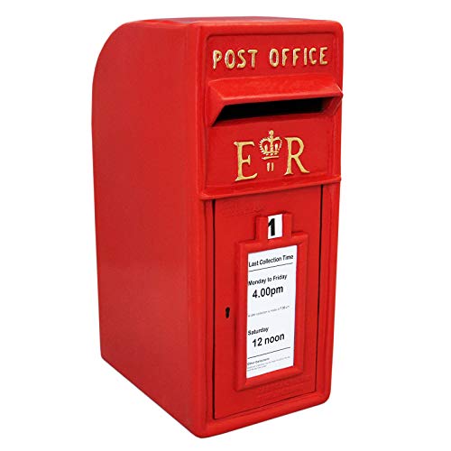 Briefkasten mit Bodenständer Postkasten Standfuß Wandbriefkasten Standbriefkasten englischer Stil rot Gusseisen englischer britischer Briefkasten Schloss Royal Mail Briefkasten roter Gusseisenkasten