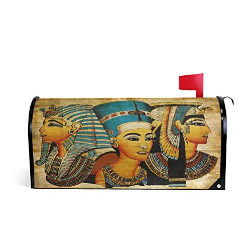 Linomo Magnetischer Briefkasten-Abdeckung, Antikes Ägypten, Briefkasten, Briefkasten, Abdeckung, für Haus, Garten, Hof, Außendekoration, für Übergröße 63,5 x 53,3 cm