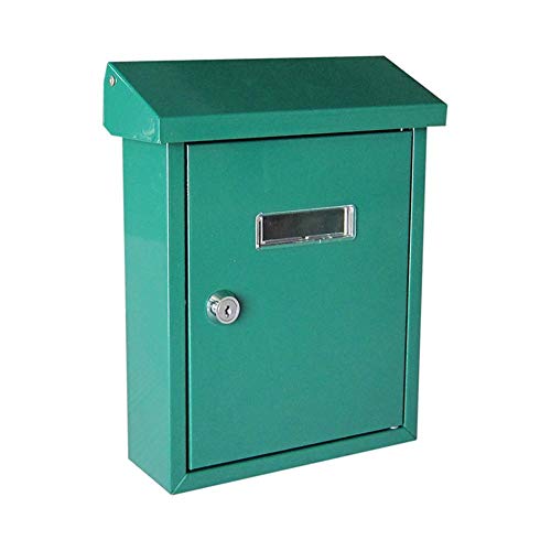Briefkasten Mit Zeitungsfach Top-Loading Steel Postfach In Anthrazit Wandmontage Classic Premium Mailbox Abschlussbare wasserdichte Mailboxen Briefkasten (Color : Green)