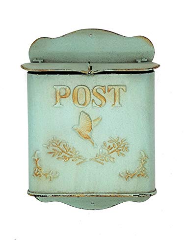 Nostalgischer Briefkasten Metall Antik-look Shabby Mailbox im Landhaus Shabby chic Stil, antik grün