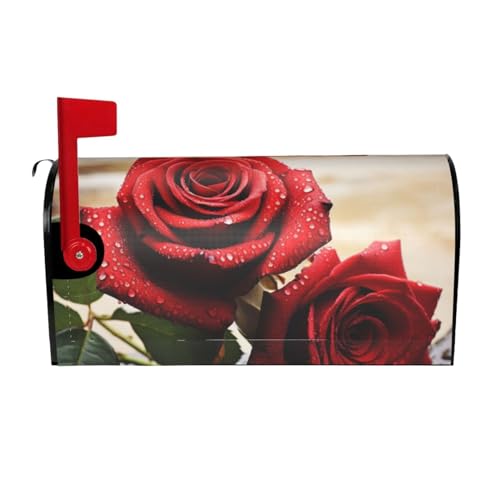 Willkommensbriefkasten-Ab deckung, rote Rose, Blumen, magnetische Briefkasten-Abdeckung, dekorative Urlaubs-Briefkasten-Abdec kung für Zuhause, Outdoor, Garten, dekorativ
