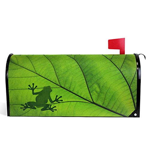 Oarencol Silhouette Frosch grün Blatt Tier Kunst Briefkasten Abdeckung magnetisch groß Post Briefkasten Wraps Garten Hof Home Decor Übergröße 64,8 x 53,3 cm 18  X 21  multi
