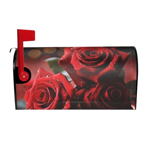 Willkommensbriefkasten-Ab deckung, rote Herz-Rose, magnetische Briefkasten-Abdeckung, dekorative Urlaubs-Briefkasten-Abdec kung, für Zuhause, Outdoor, Garten, dekorativ