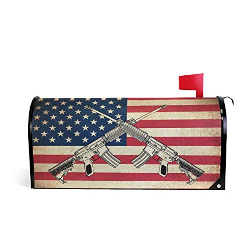 Linomo Magnetischer Briefkasten-Abdeckung, amerikanische Flagge, Briefkasten, Briefkasten, Abdeckung, für Haus, Garten, Hof, Außendekoration, für Übergröße 63,5 x 53,3 cm