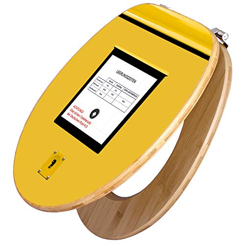banjado® Design WC Sitz Bambus 44x38x5cm mit Motiv Briefkasten Gelb - Toilettendeckel/Toiletten sitz Bambus - hochwertiger Bambus Klodeckel/WC-Sitz mit Universal Scharnieren für alle gängigen Toiletten