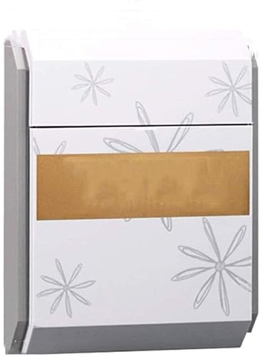 SUFRIN Briefkasten, Wandbriefkasten, Briefkasten, abschließbarer wasserdichter Briefkasten, Kunststoff, weiß