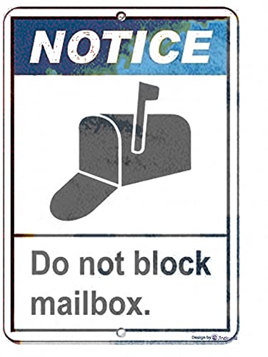 JIANKUN Blech-Poster, Metallschild, Notiz  Do Not Block  Briefkasten. Parksicherheit, Aluminium für Wanddekoration, 20,3 x 30,5 cm, Retro-Vintage-Schilder