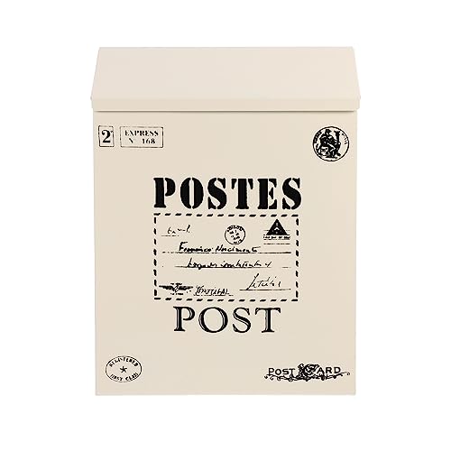 OSALADI Vintage-Briefkasten Zur Wandmontage Metall-Briefkasten Antiker Vorschlag Briefkasten Für Außenposthalter 11 5 X 8 5 cm. 5X2. 5 Zoll Weiß
