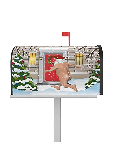Mailbox Covers Magnetische Standardgröße Weihnachten Lustiger Weihnachtsmann Wasserdichter Briefkasten Wrap Post Briefkasten Abdeckung für Garten Hof Outdoor Dekorationen 53,3 x 45,7 cm