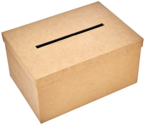 Rayher Geschenkkartenbox mit Schlitz, Pappmaché Kartenbox, FSC Recycled 100%, 30x21x15cm (LxBxH), Briefbox, Geldbox, zum Verzieren, 67202000