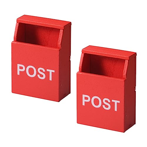 Toyvian 2 Stück Mini-Briefkasten Briefkasten Holz-Miniaturmöbel Mini-Möbel Ornament Holzmöbel DIY-Puppenhaus Hölzernes Puppenhaus Dekorativer Briefkasten Mini- Briefkasten