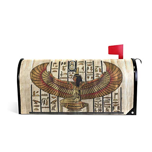 Linomo Magnetischer Briefkasten-Abdeckung, ägyptischer Papyrus antiker Hieroglyphen, Briefkasten-Abdeckung, für Haus, Garten, Hof, Außendekoration, für Übergröße 63,5 x 53,3 cm