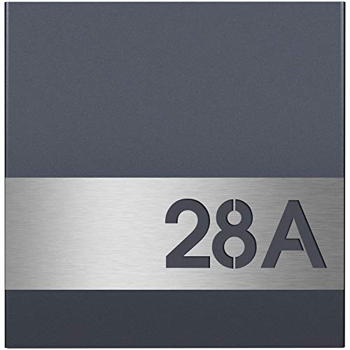 MOCAVI ZBox 111 Zaunbriefkasten mit Hausnummer anthrazit-edelstahl ral7016 Zaunmontage Entnahme hinten Designer-Postkasten