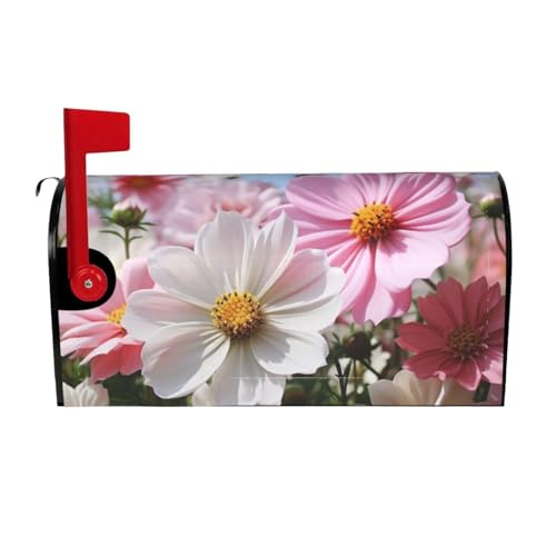 Willkommensbriefkasten-Ab deckung, rosa und weiße Blumen, magnetische Briefkasten-Abdeckung, dekorative Urlaubs-Briefkasten-Abdec kung für Zuhause, Outdoor, Garten, dekorativ