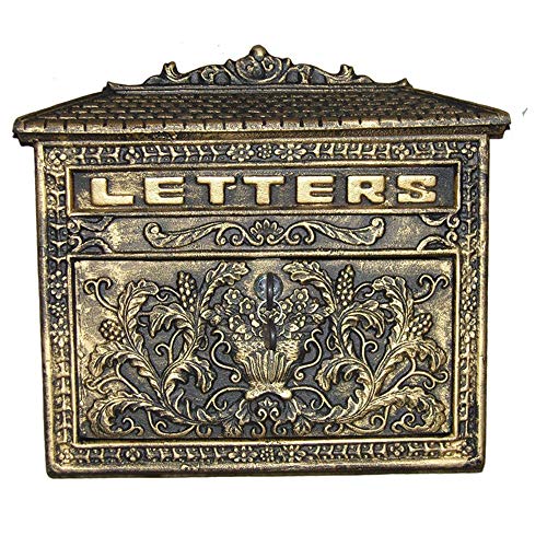 Briefkasten Im europäischen Stil aus Gusseisen Cast Aluminum Craft Letter Box Außen Villa Retro Mailbox High-End-Antique Letter Box für Schuppen Garagen