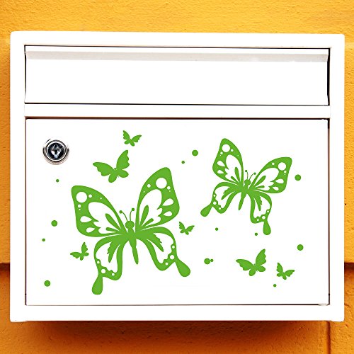 Wandtattoo Loft  Schmetterlinge  für Briefkasten - Aufkleber / 49 Farben / 3 Größen / braun / 20 x 12 cm
