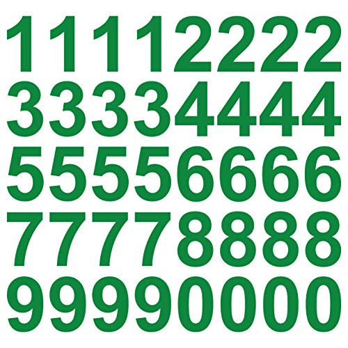 kleb-Drauf | 40 Zahlen, Höhe je 10 cm | Grün - glänzend | Wandtattoo Wandaufkleber Wandsticker Aufkleber Sticker | Wohnzimmer Schlafzimmer Kinderzimmer Küche Bad | Deko Wände Glas Fenster Tür Fliese