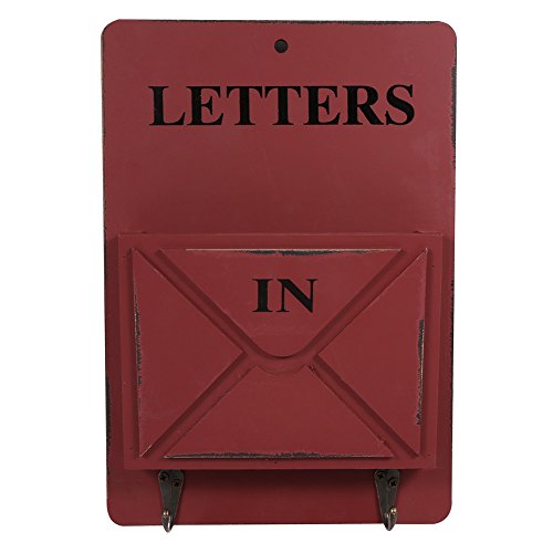 Haofy Abschließbarer Wasserdicht Postkasten Freien Metallbriefkasten Post Buchstabe großer Post an Wand befestigtes (W261801 Rosso)