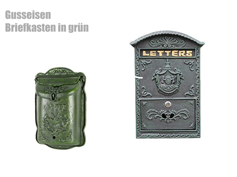 Gusseisen Briefkasten in grün