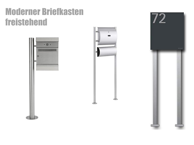 Moderne Briefkästen freistehend